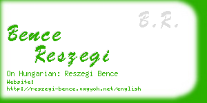 bence reszegi business card